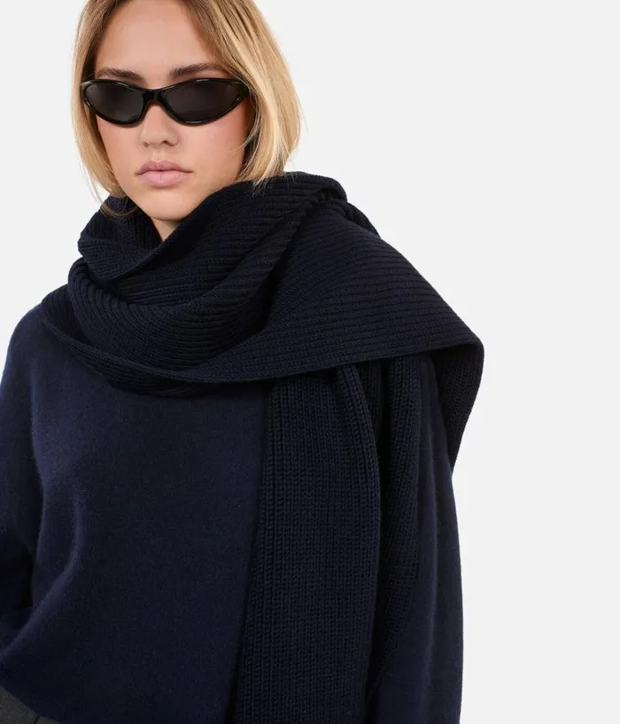 Women Hats and Scarves THE KOOPLES Blue Wool Scarf