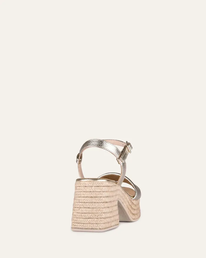 Women HIGH SANDALS jomercer Fairfax high heel espadrille sandals gold leather