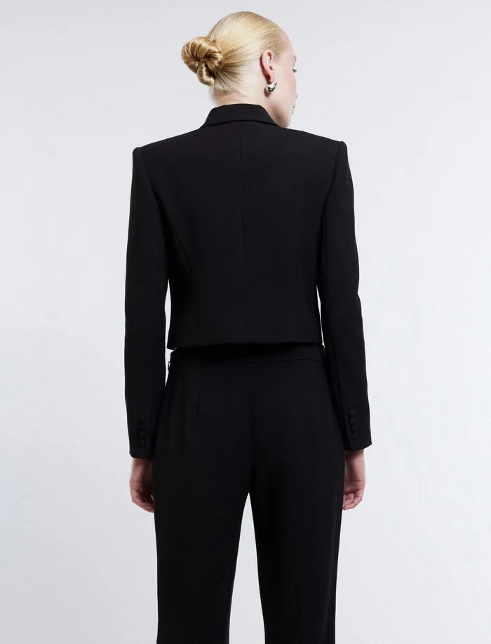 Women Jackets and Blazers BCBG Cropped Blazer Black