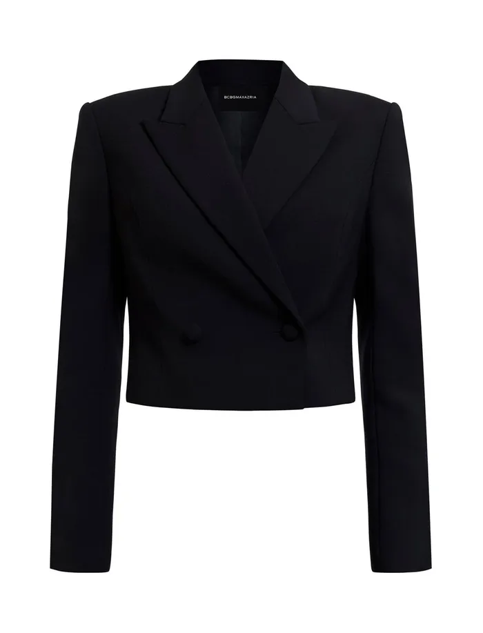 Women Jackets and Blazers BCBG Cropped Blazer Black