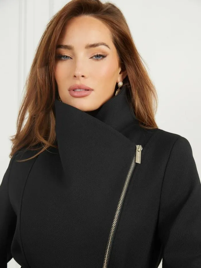 Women Jackets Marciano Ambra WoolBlend Coat Jet Black Multi
