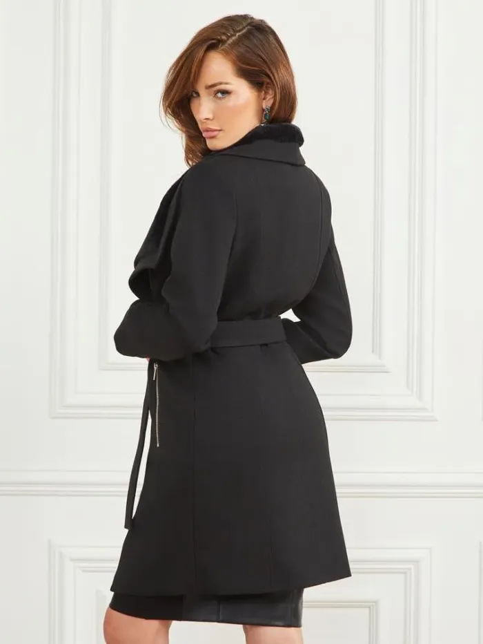 Women Jackets Marciano Ambra WoolBlend Coat Jet Black Multi