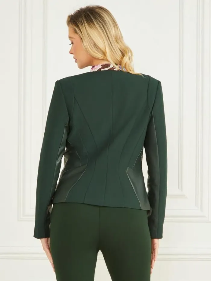 Women Jackets Marciano Mirta ZipUp Blazer Chenille Green