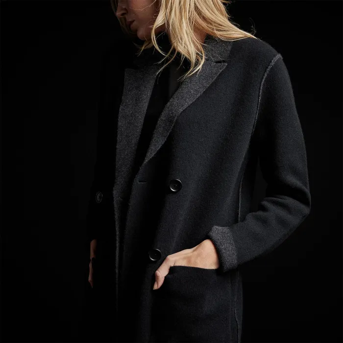 WOMEN James Perse CASHMERE COLLECTION Montecito Sweater Jacket Blackanthracite