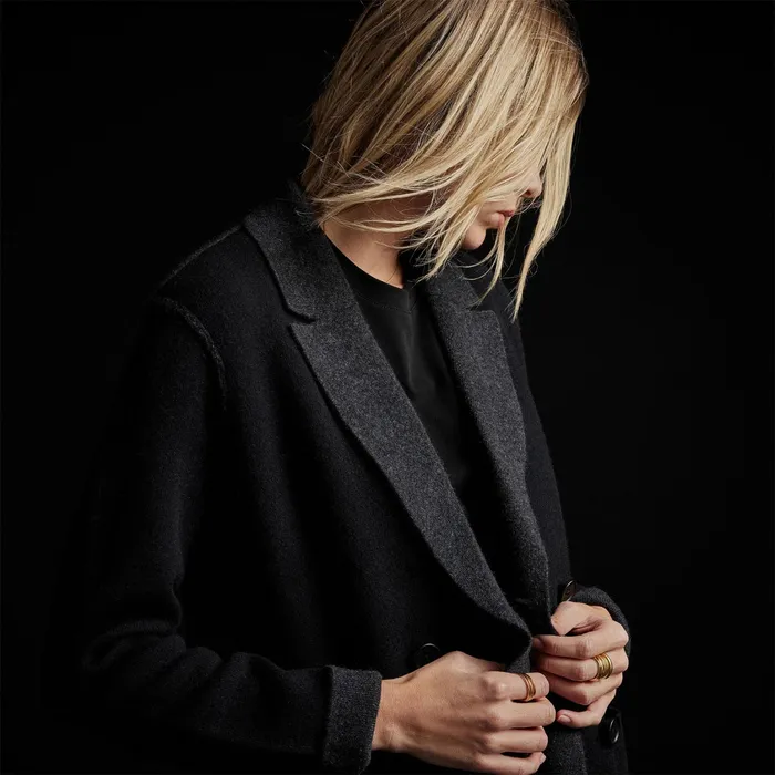 WOMEN James Perse CASHMERE COLLECTION Montecito Sweater Jacket Blackanthracite