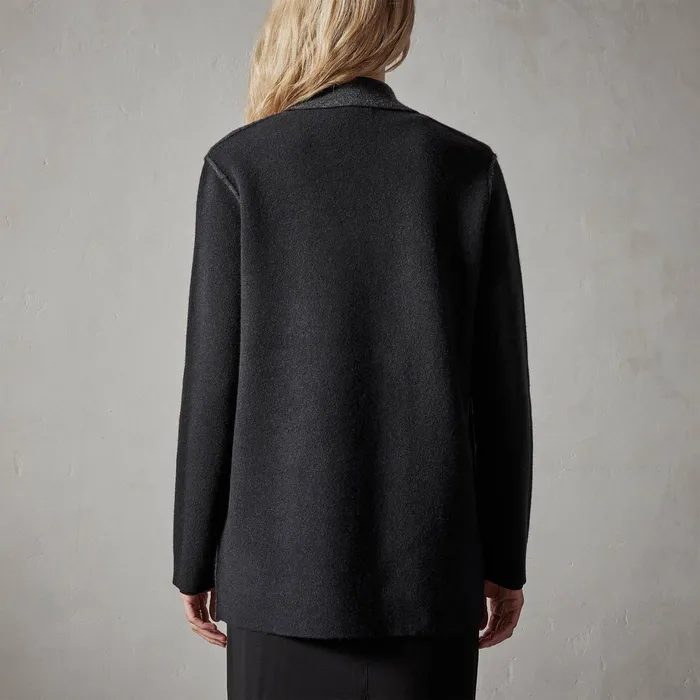 WOMEN James Perse CASHMERE COLLECTION Montecito Sweater Jacket Blackanthracite