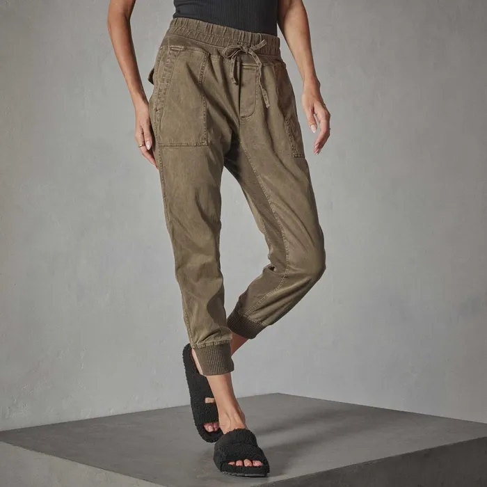 WOMEN James Perse CLASSICS Mixed Media Pant Army Green Pigment