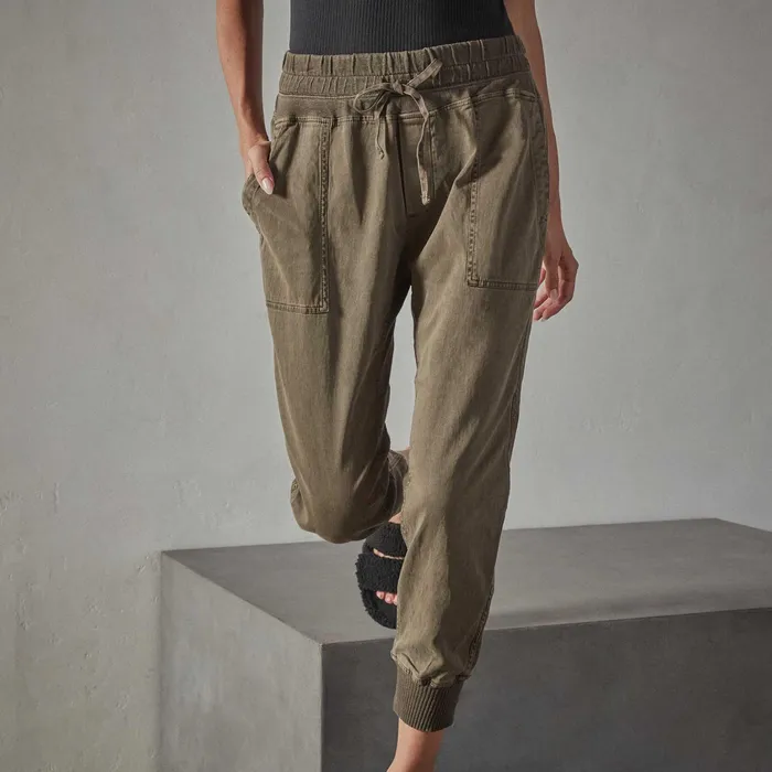 WOMEN James Perse CLASSICS Mixed Media Pant Army Green Pigment