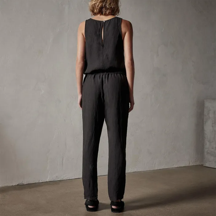 WOMEN James Perse DRESSESJUMPSUITS Sleeveless Linen Blend Jumpsuit Black