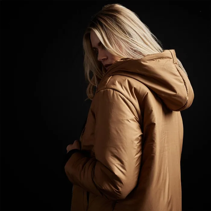 WOMEN James Perse JACKETSOUTERWEAR YOSEMITE Hooded Puffer Copper