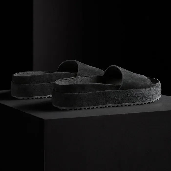 WOMEN James Perse LOS ANGELES COLLECTION Women039s Single Strap Platform Slide Black