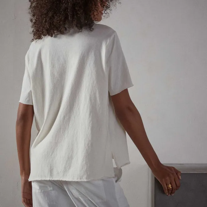 WOMEN James Perse NOVELTY TOPS High Twist Jersey Oversized Polo Everest White Pigment
