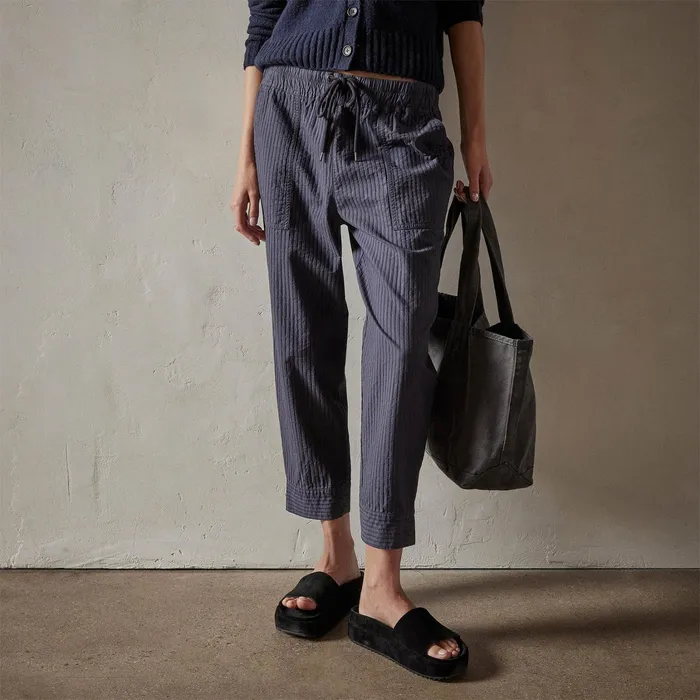 WOMEN James Perse PANTSDENIM Seersucker Pant Blue Oil