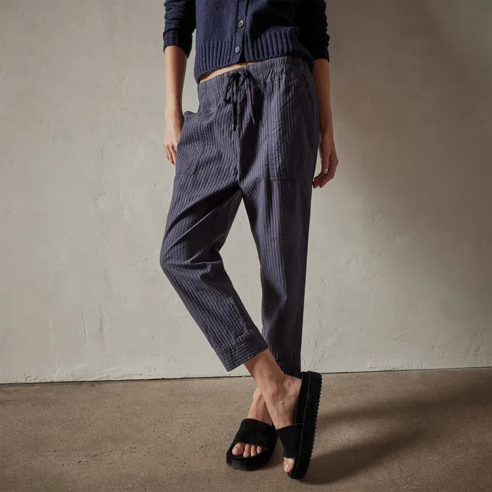 WOMEN James Perse PANTSDENIM Seersucker Pant Blue Oil