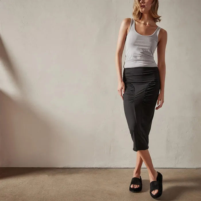 WOMEN James Perse SKIRTS Ruched Pencil Skirt Black