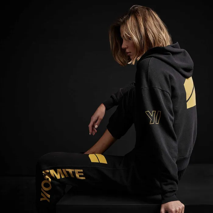 WOMEN James Perse SWEAT TOPSBOTTOMS YOSEMITE Graphic Pullover Hoodie Black
