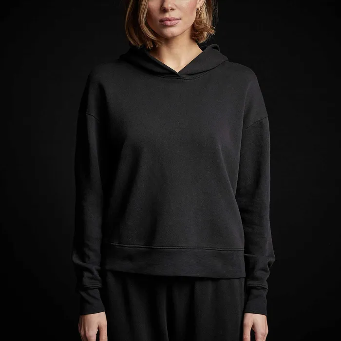 WOMEN James Perse SWEAT TOPSBOTTOMS YOSEMITE Graphic Pullover Hoodie Black