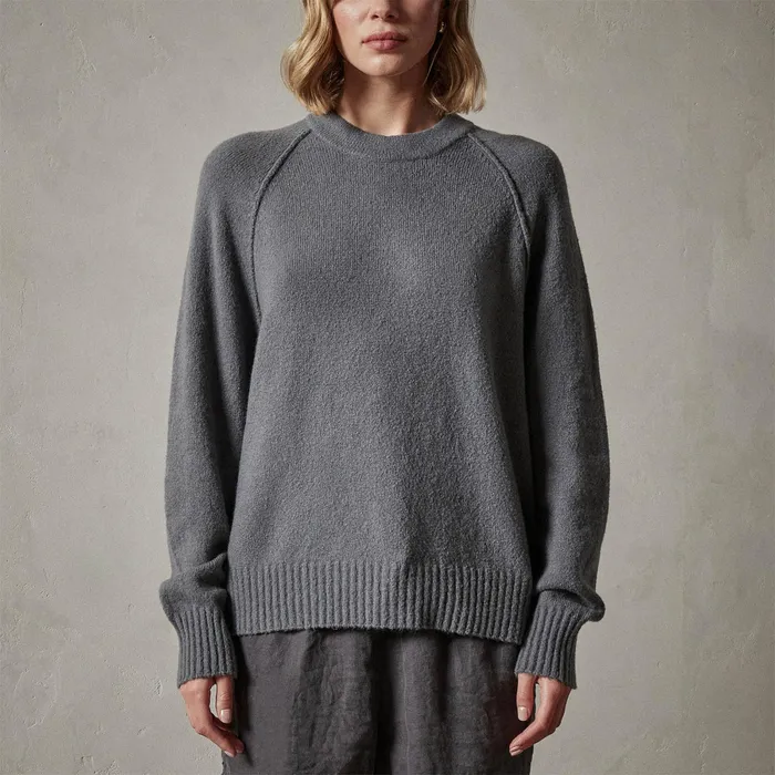 WOMEN James Perse SWEATERS Cotton Cashmere Blend Pullover Flint