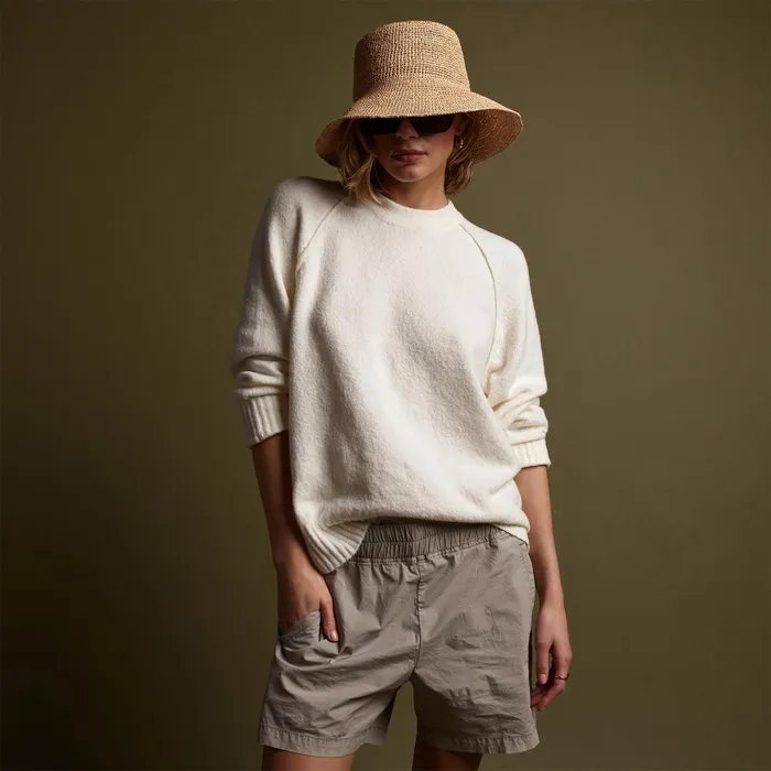 WOMEN James Perse SWEATERS Cotton Cashmere Blend Pullover Ivory