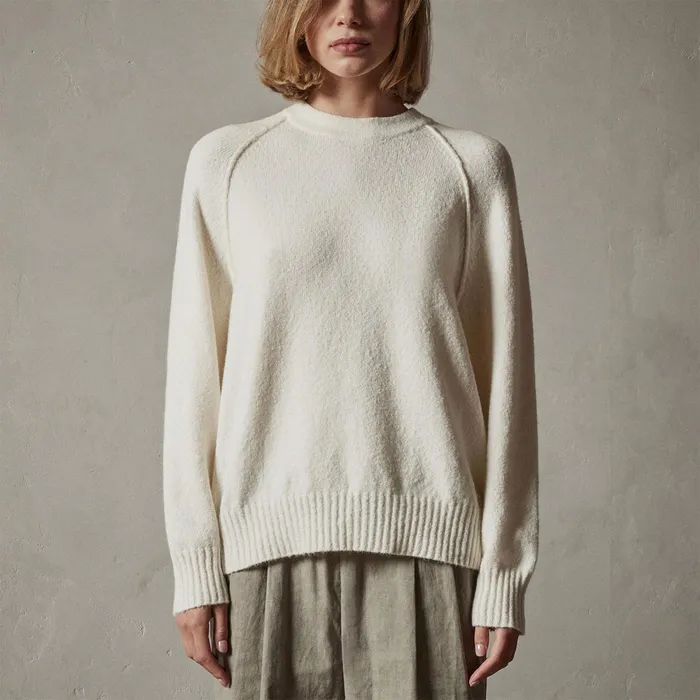WOMEN James Perse SWEATERS Cotton Cashmere Blend Pullover Ivory