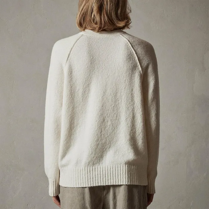 WOMEN James Perse SWEATERS Cotton Cashmere Blend Pullover Ivory