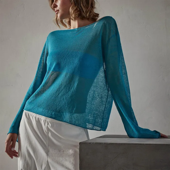 WOMEN James Perse SWEATERS Soleil Linen Shell Top Jade