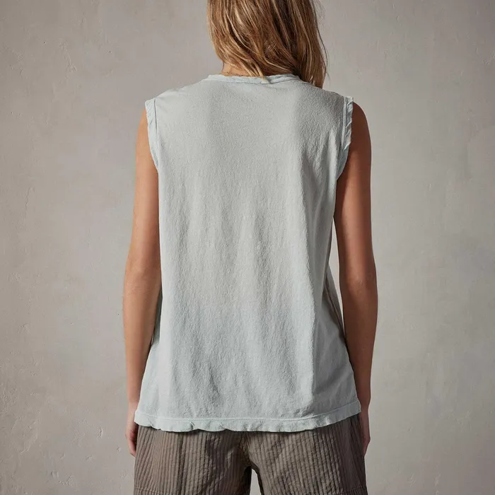 WOMEN James Perse TANKS Crepe Jersey Muscle Crew Ocean Spray