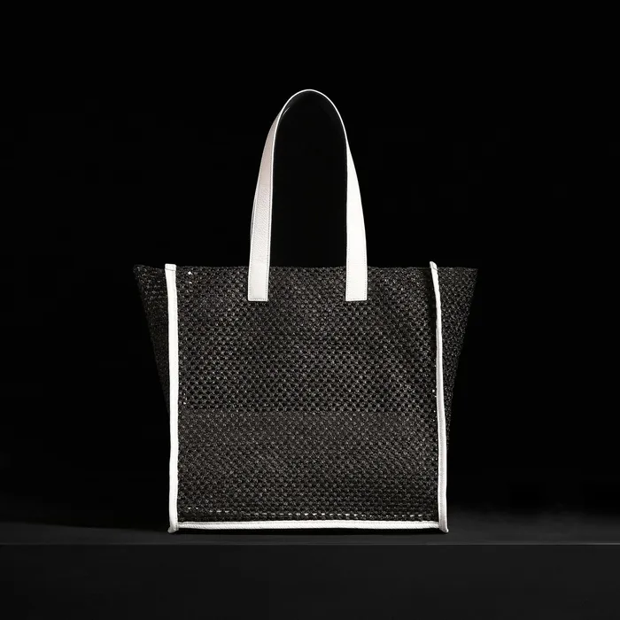 WOMEN James Perse Tote Bags Raffia Tote Black Sea