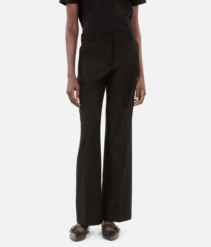 Women Jeans and Pants THE KOOPLES Black Wool Suit Trousers Straight Cut Women Jeans and Pants THE KOOPLES Black Wool Suit Trousers Straight Cut