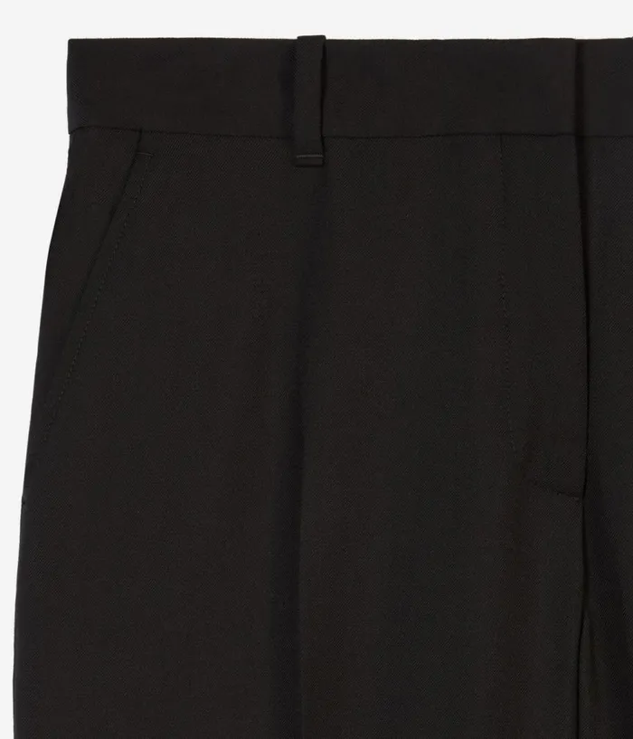 Women Jeans and Pants THE KOOPLES Black Wool Suit Trousers Straight Cut Women Jeans and Pants THE KOOPLES Black Wool Suit Trousers Straight Cut