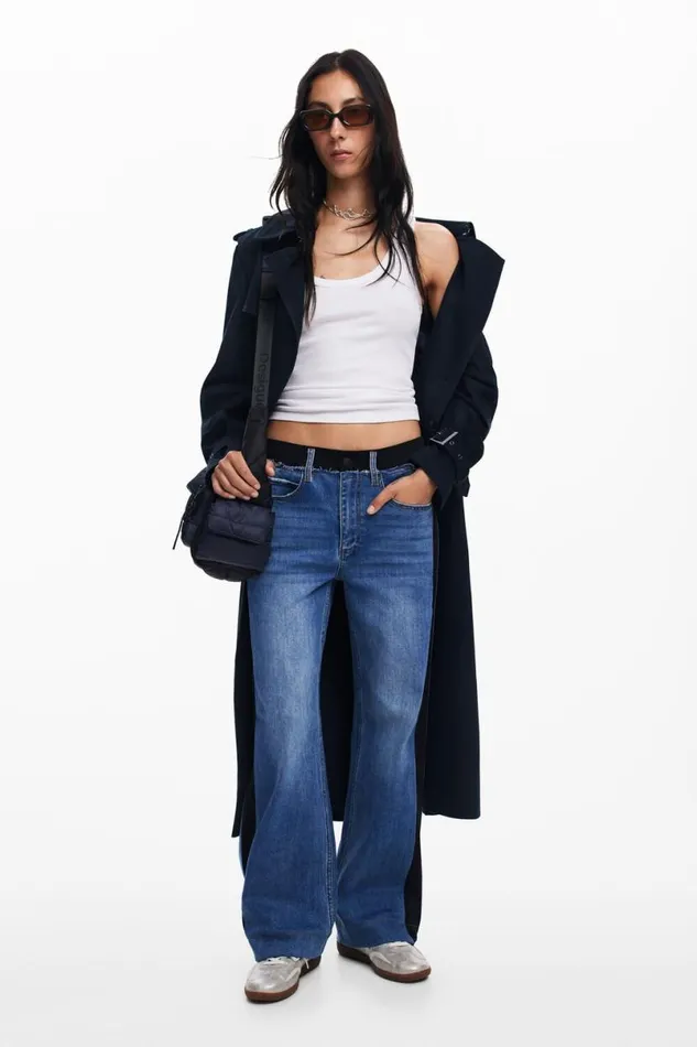 Women Jeans Desigual Combined Denim Pants