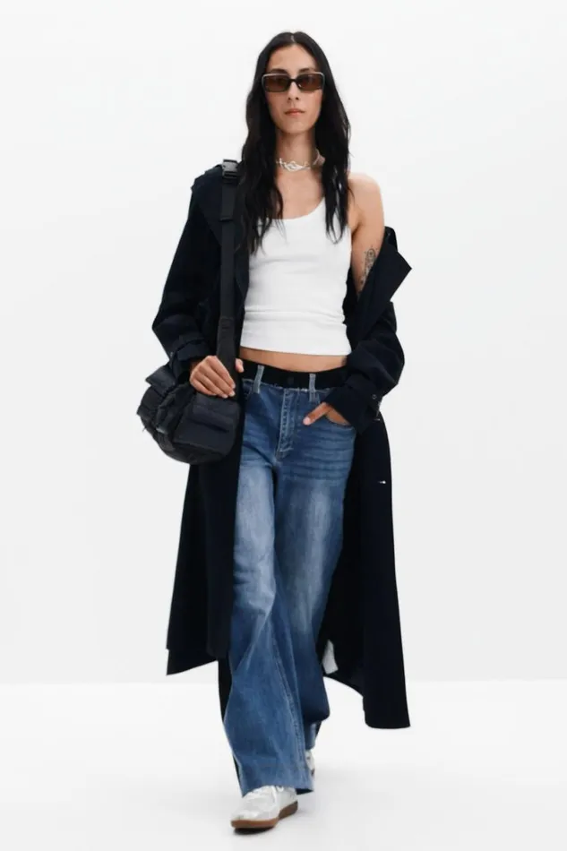 Women Jeans Desigual Combined Denim Pants