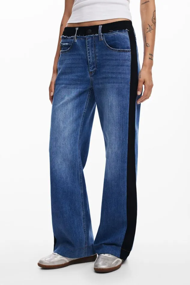 Women Jeans Desigual Combined Denim Pants