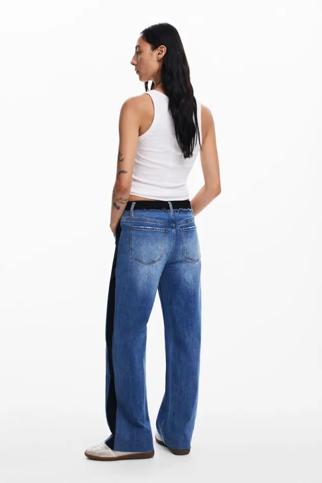 Women Jeans Desigual Combined Denim Pants