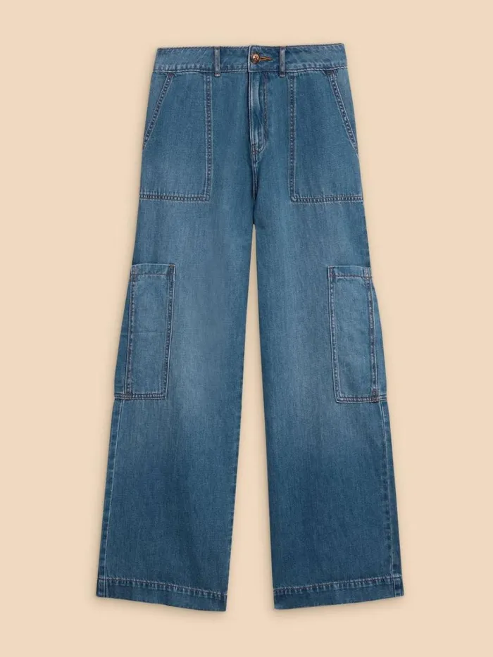 Women JEANS White Stuff Demi Cargo Jean Light Denim Women JEANS White Stuff Demi Cargo Jean Light Denim