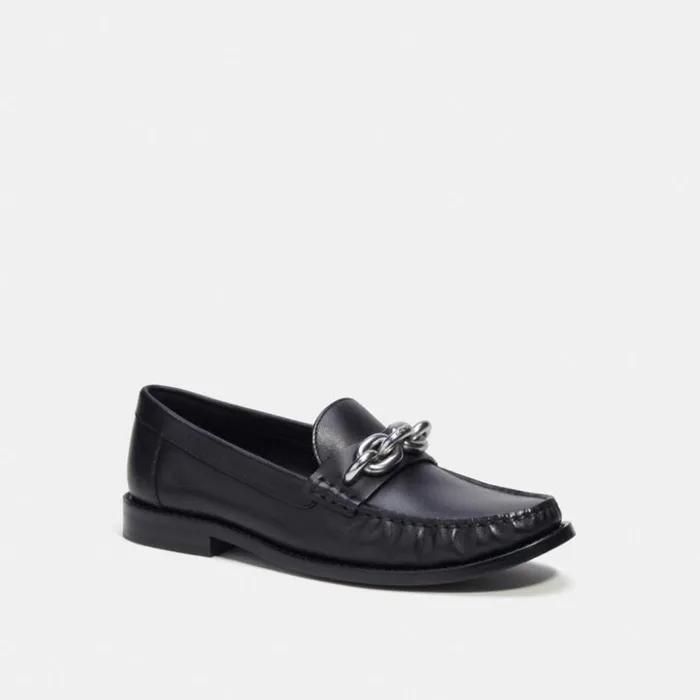 Women Jess Loafer Blacksilver Coach Flats and Loafers