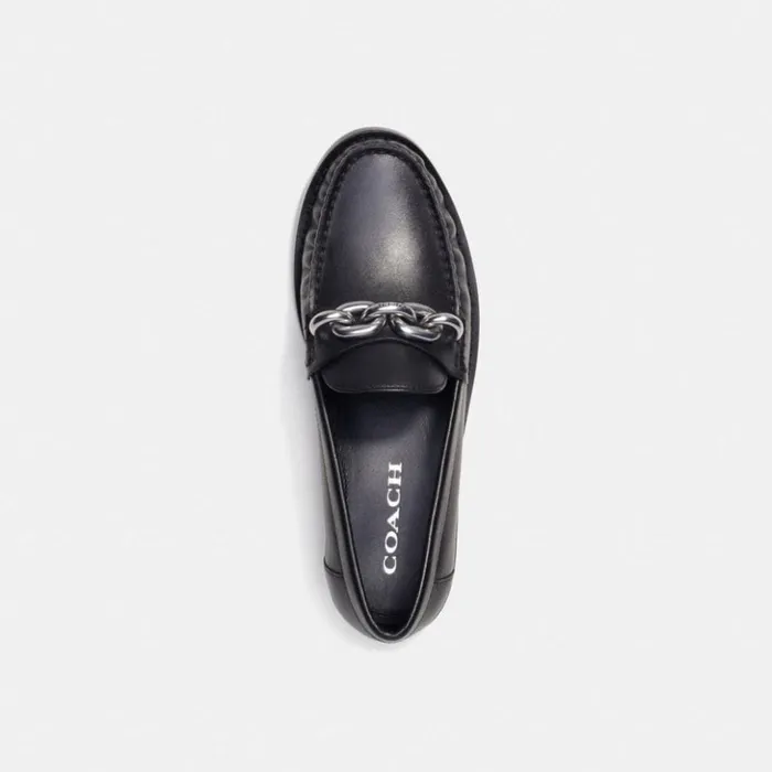 Women Jess Loafer Blacksilver Coach Flats and Loafers