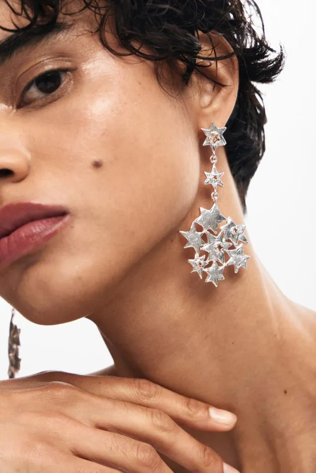 Women Jewellery Desigual Long Star Formation Earrings Zalio