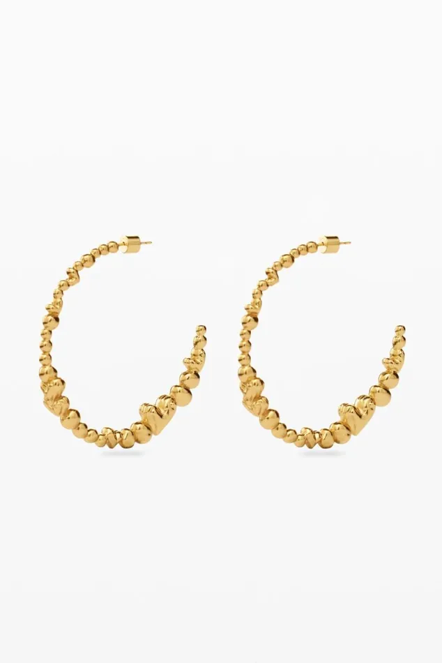Women Jewellery Desigual Zalio Goldplated Heart Hoop Earrings