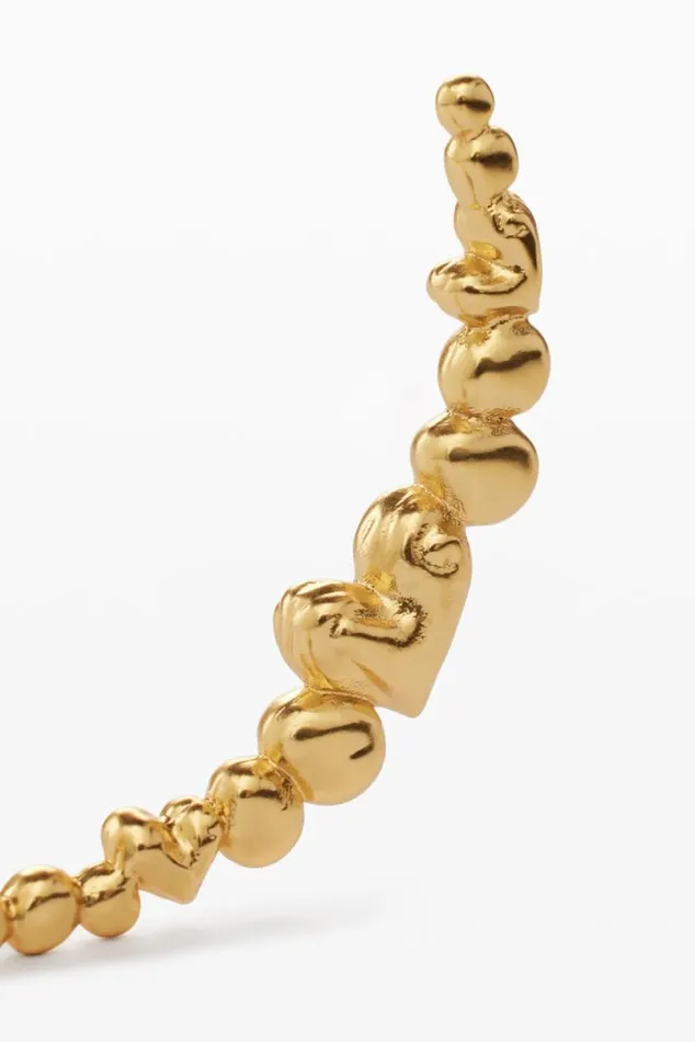 Women Jewellery Desigual Zalio Goldplated Heart Hoop Earrings