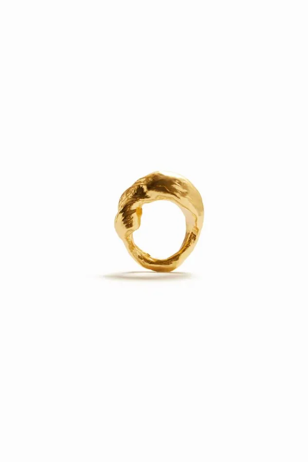 Women Jewellery Desigual Zalio Gold Plated Organic Shape Ring