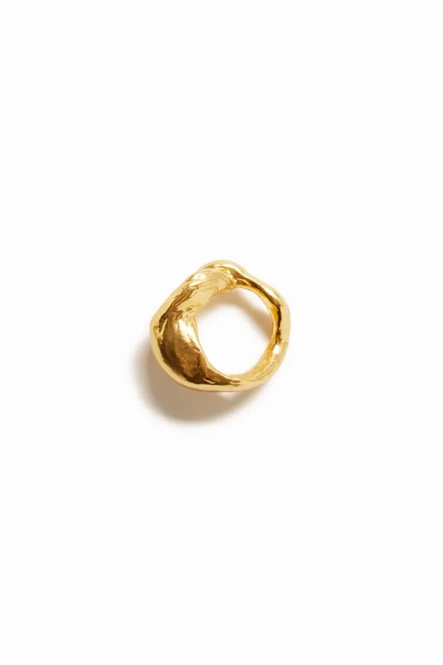 Women Jewellery Desigual Zalio Gold Plated Organic Shape Ring