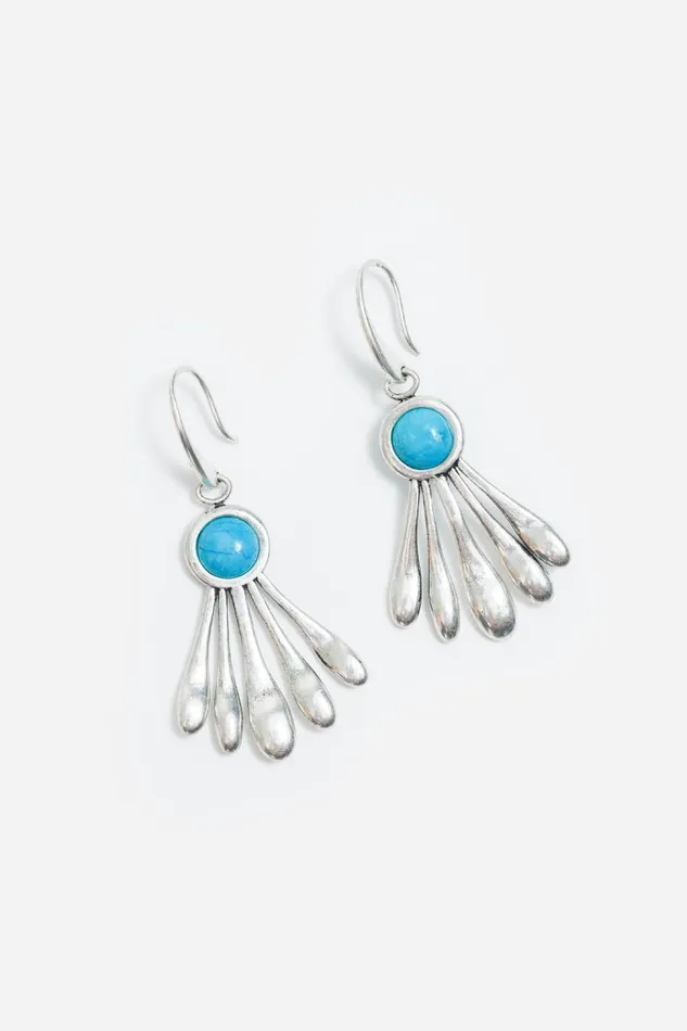 Women Jewelry Johnny Was TURQUOISE DANGLE EARRING Brass
