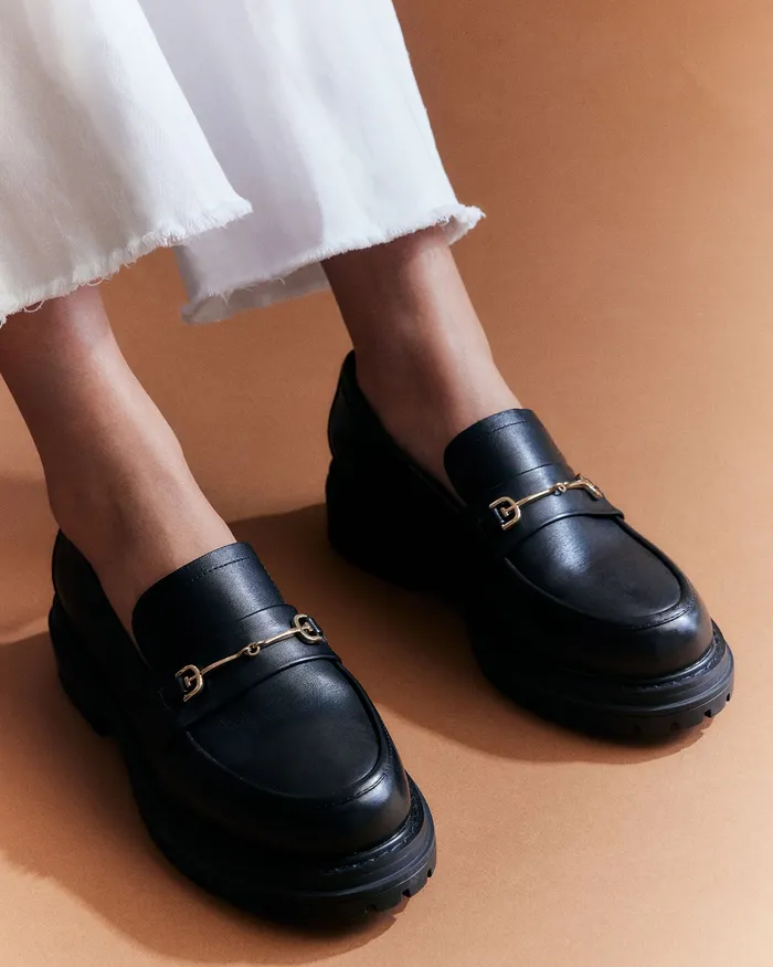 Women jomercer Brixton loafers black leather LACE UP and LOAFERS