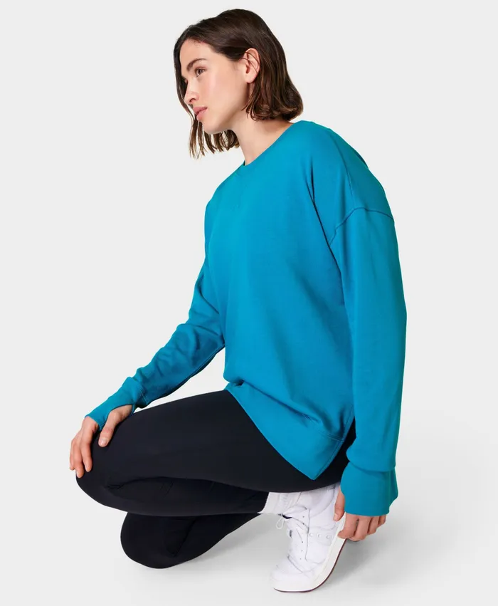 Women Jumpers Hoodies Sweaty Betty After Class Longline Sweatshirt Future Blue