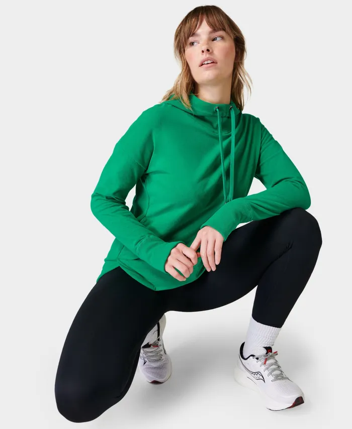 Women Jumpers Hoodies Sweaty Betty Escape Luxe Fleece Hoody Electro Green