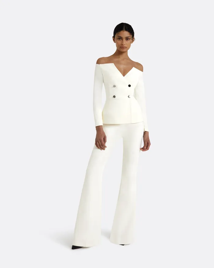 Women Kamile Ivory Jacket Ivory Bridal Safiyaa