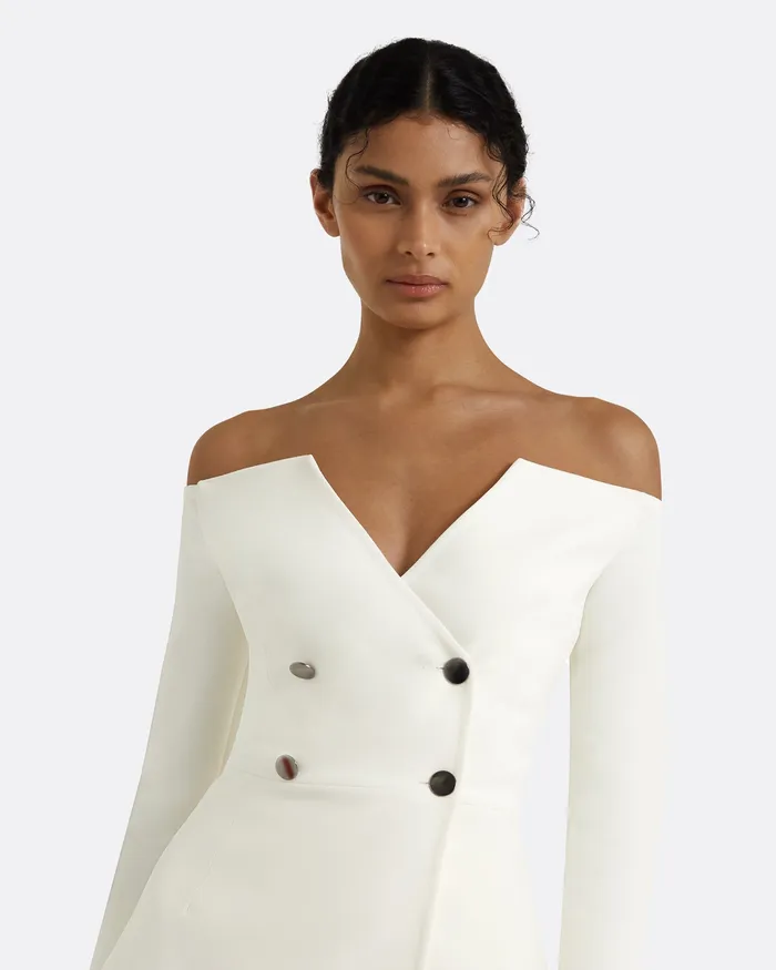 Women Kamile Ivory Jacket Ivory Bridal Safiyaa