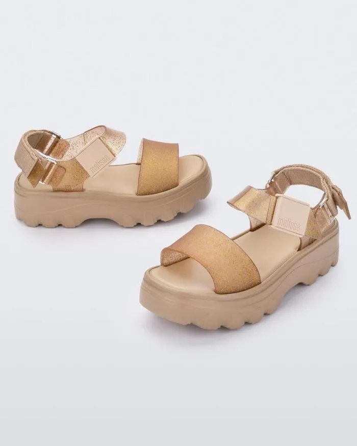 Women Kick Off Sandal Beigegold Melissa Platforms