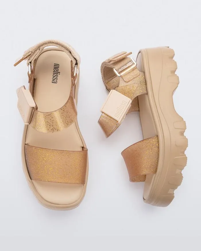 Women Kick Off Sandal Beigegold Melissa Platforms